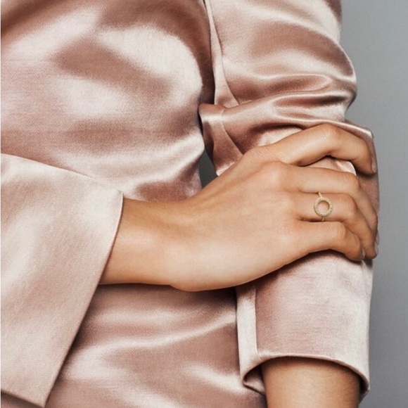 Pandora Sparkling Halo Circle Gold Plated Ring NEW - Picture 4 of 4